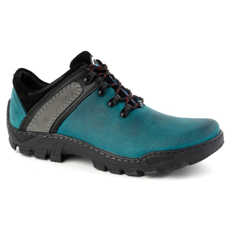 Olivier Zapatos trekking hombre piel 311GT, turquesa verde