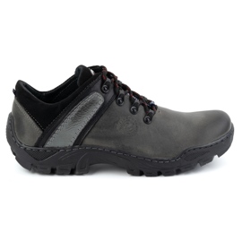 Olivier Zapatos trekking de piel para hombre 311GT, gris