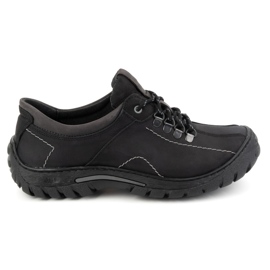 KOMODO Zapatos trekking de piel para hombre 936K, negro KOMODO Zapatos trekking de piel para hombre 936K, negro