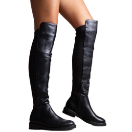 Botas largas negras confeccionadas en ecopiel Polmapina. negro