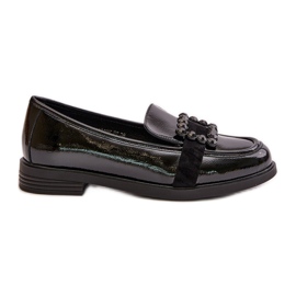 Mocasines Mujer Charol Con Adorno, Negro Vinceza 58389