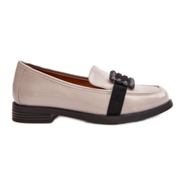 Mocasines Mujer Charol Con Adorno, Gris Claro Vinceza 58389