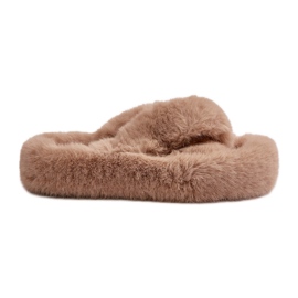 Pantuflas de Mujer de Piel con Suela Gruesa, Beige Lavitera