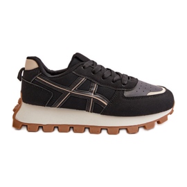 Zapatillas Deportivas de Mujer con Cordones y Plataforma Negro Mialunae