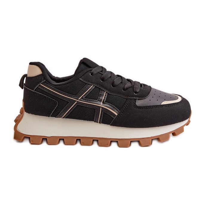Zapatillas Deportivas de Mujer con Cordones y Plataforma Negro Mialunae