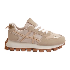 Zapatillas Deportivas con Cordones para Mujer, Deportivas con Plataforma, Beige Mialunae Zapatillas Deportivas con Cordones para Mujer, Deportivas con Plataforma, Beige Mialunae