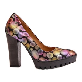 Salón de Piel con Tacón Alto Maciejka 02629-39 Multicolor negro