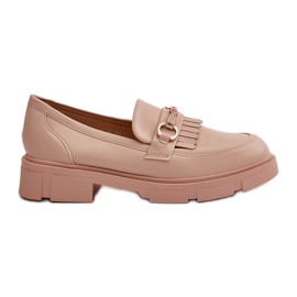 Mocasines De Mujer Con Adorno De Piel Beige Tialorae