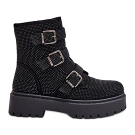 Botines de mujer aislantes con decoración de tarta negra negro