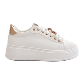 Zapatillas De Mujer Con Plataforma Y Osito De Peluche, Blanco Vailina