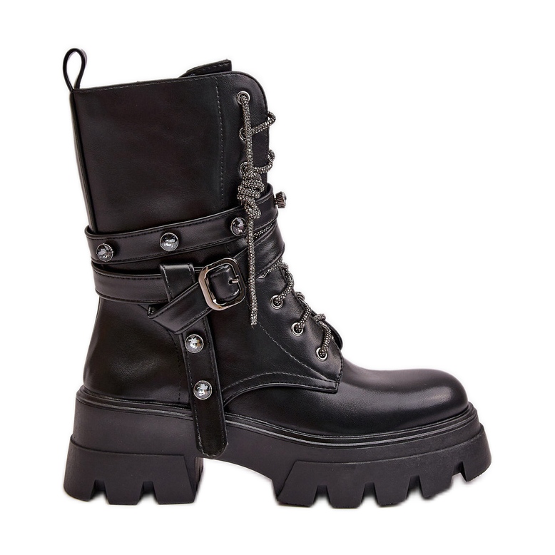 Botas de trabajo aislantes para mujer con correas Negro Berivana