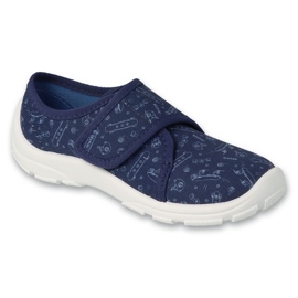 Pantuflas infantiles befado con velcro 974X553 azul marino