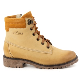 Olivier Botas de piel para mujer, botas de invierno con aislamiento, 365BB, arena beige