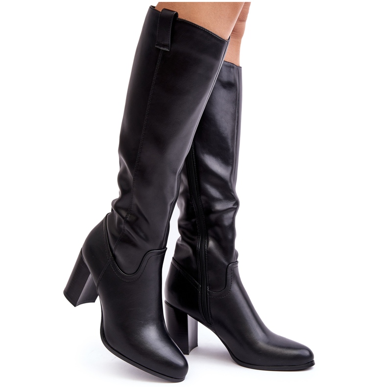 Sergio Leone Botas por encima de la rodilla para mujer, negras negro