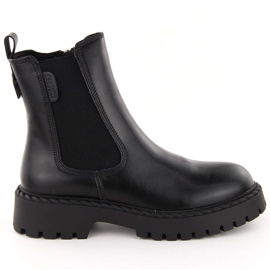 Botas Chelsea negras de piel con aislamiento para mujer Big Star OO274109 negro