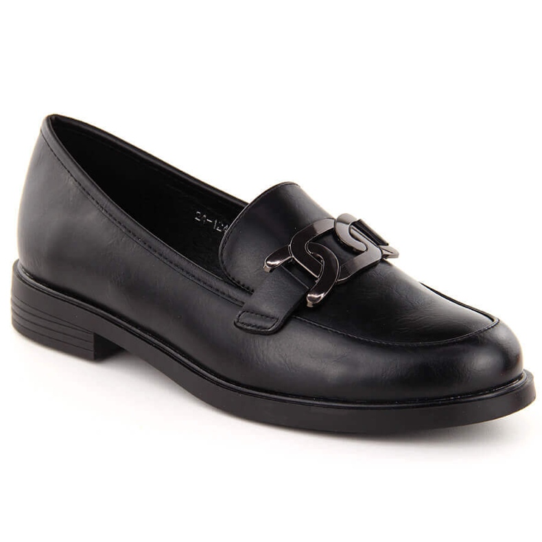 Zapatos señores de mujer con adorno, negro Potocki 12425