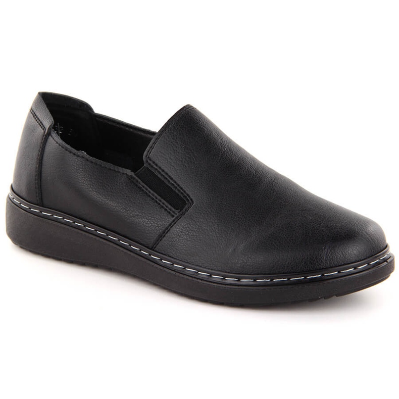 Zapatos cómodos sin cordones para mujer, negros Unisoft 5932
