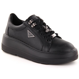 Zapatos de mujer de piel negra con plataforma Filippo DP6382 negro