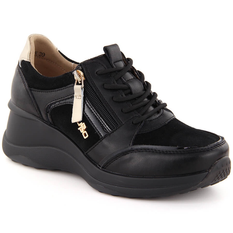 Zapatos cuña mujer piel negra Filippo DP6434 negro