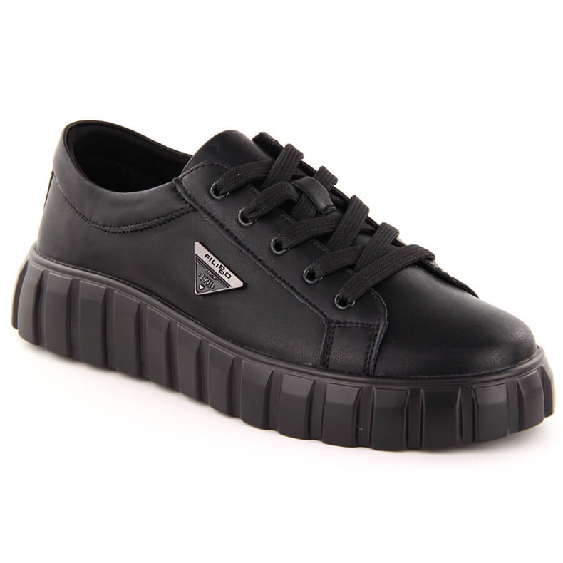 Zapatos de mujer de piel negra con plataforma Filippo DP4670 negro