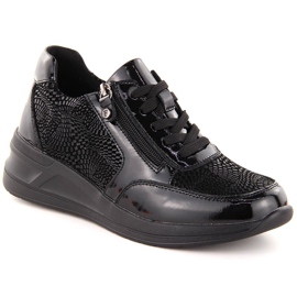 Zapatos cuña mujer piel negra Filippo DP6352 negro