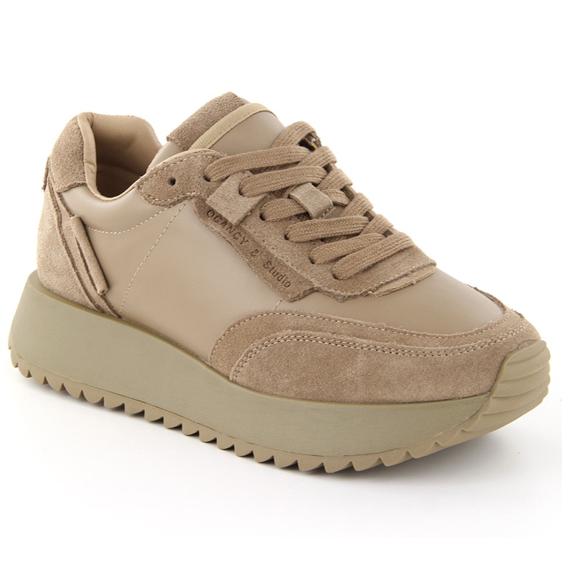 Deportivas mujer piel beige Artiker 55C0022