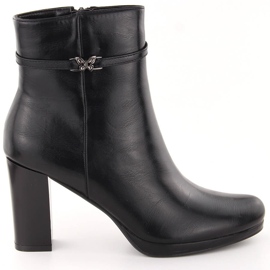 M. DASZYŃSKI Botines de mujer negros con aislamiento M.Daszyński AF125-22