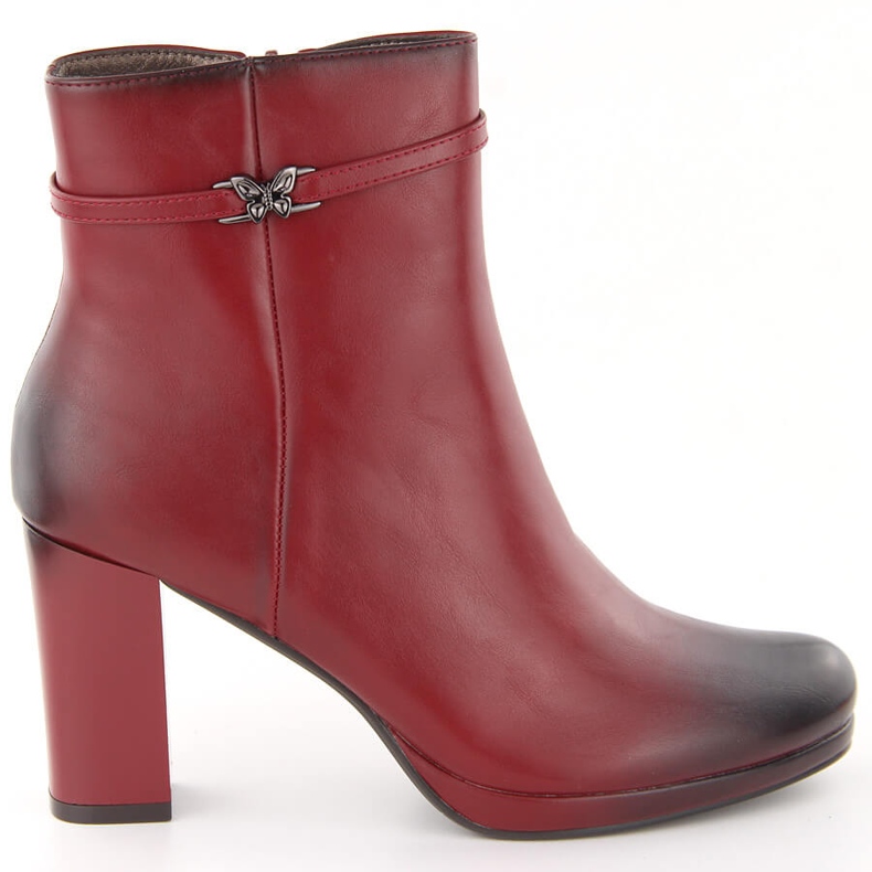 M. DASZYŃSKI Botines de mujer rojos con aislamiento M.Daszyński AF125-22