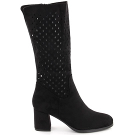 M. DASZYŃSKI Botas caladas de ante negro M.Daszyński SA156-10B