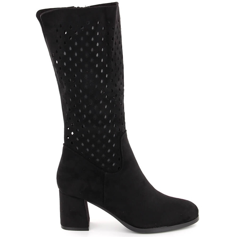 M. DASZYŃSKI Botas caladas de ante negro M.Daszyński SA156-10B