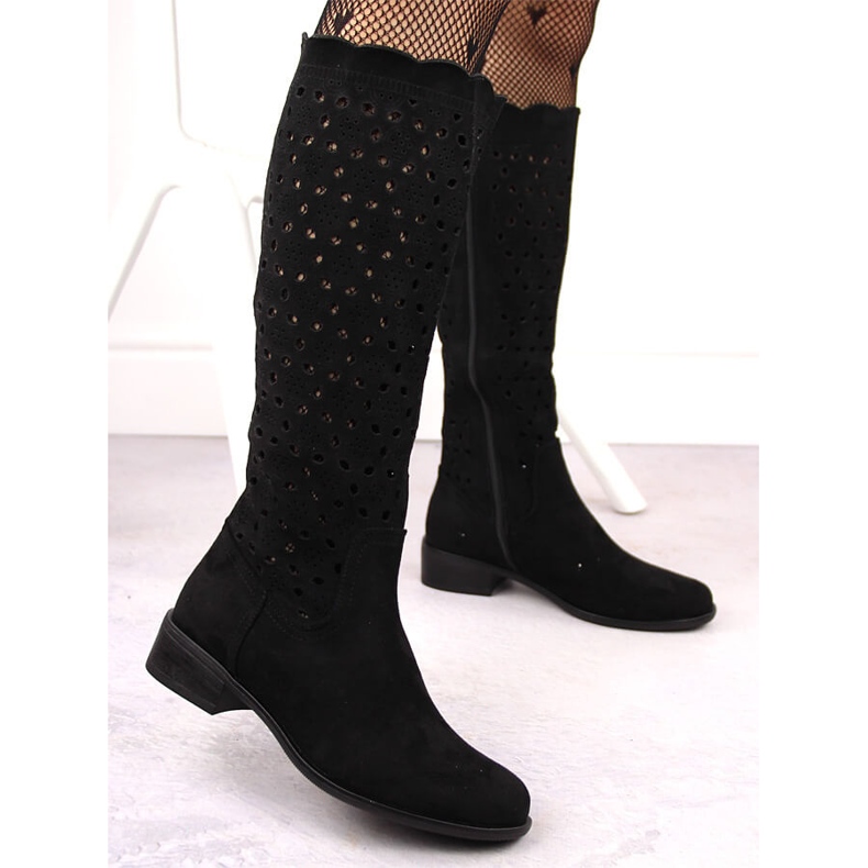 M. DASZYŃSKI Botas caladas de ante negro M.Daszyński SA198-33 M. DASZYŃSKI Botas caladas de ante negro M.Daszyński SA198-33