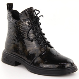 Botines D&amp;A S.Barski Premium Collection LZ42-042 de charol negro