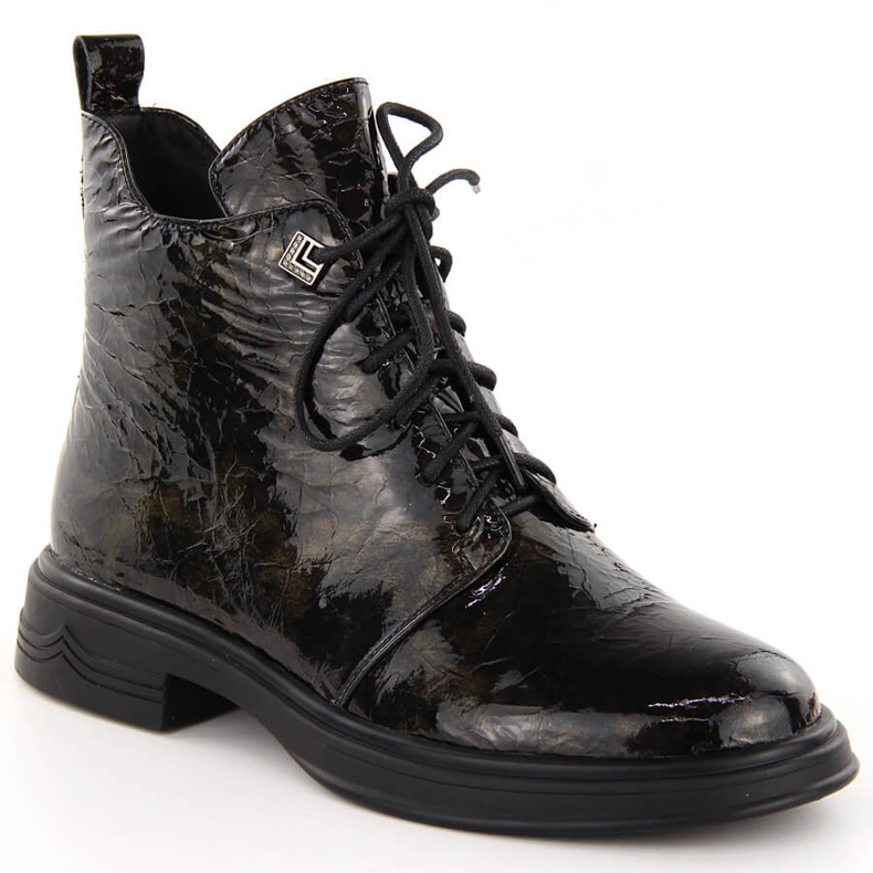Botines D&amp;A S.Barski Premium Collection LZ42-042 de charol negro