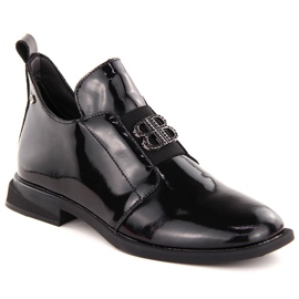 Botines de mujer de charol con decoración, negro Filippo DBT4763