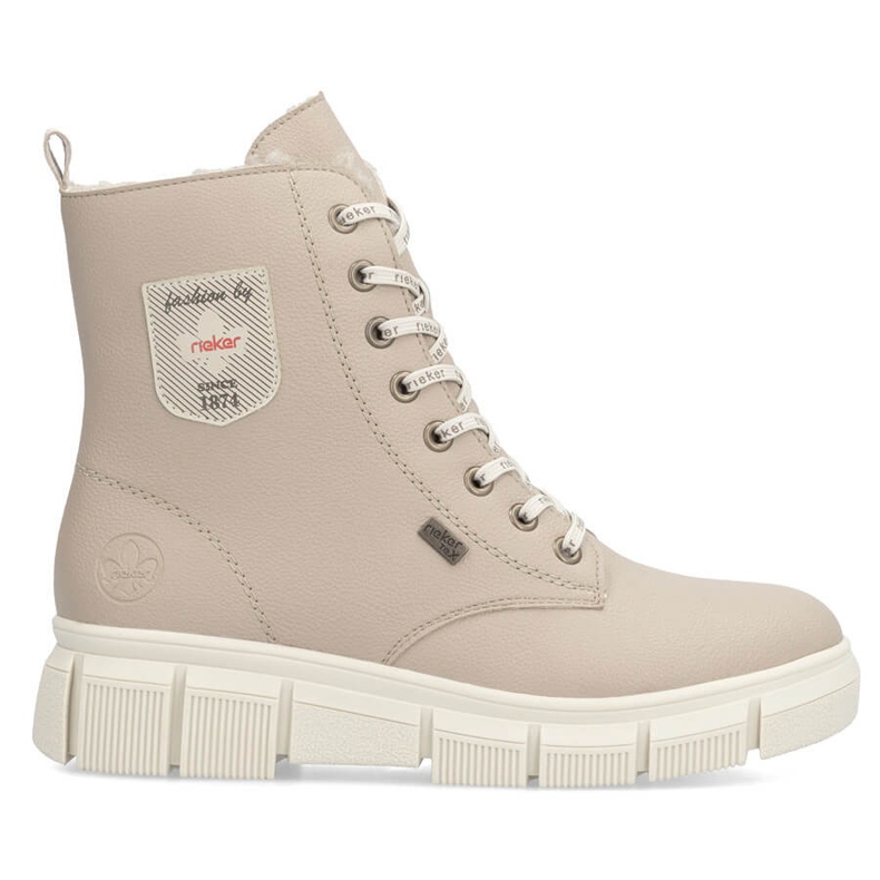 Botines de mujer obreros impermeables beige Rieker X3410-20 Botines de mujer obreros impermeables beige Rieker X3410-20