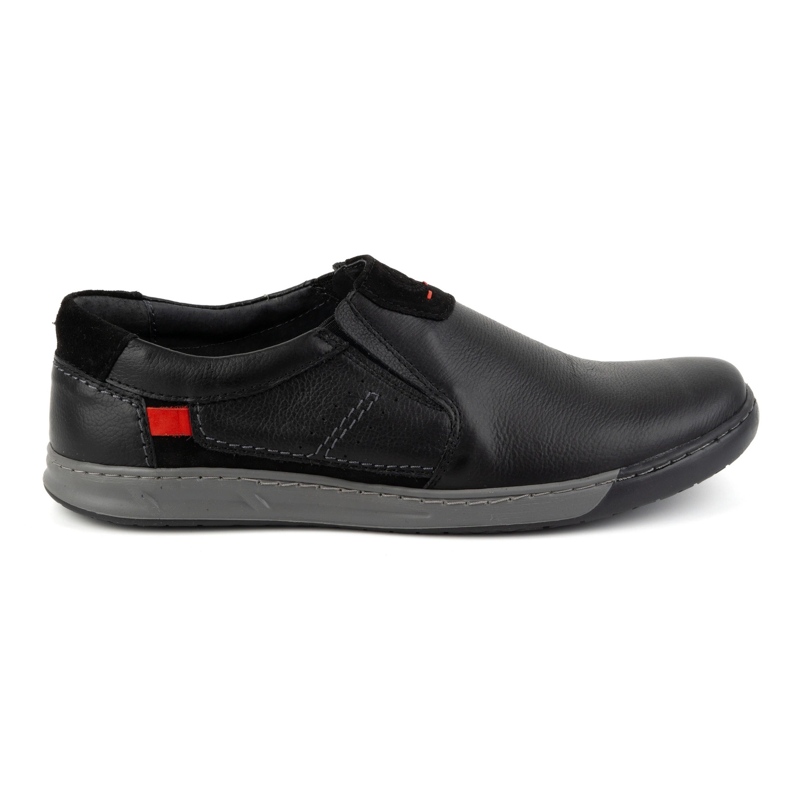 KOMODO Zapatos de hombre, mocasines de piel 934K, negro