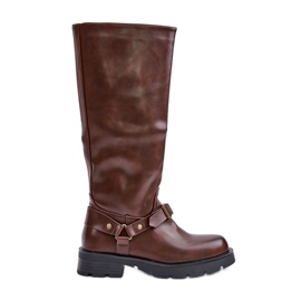 Botas De Mujer Aislante Con Cremallera Piel Ecológica Marrón Tialethe