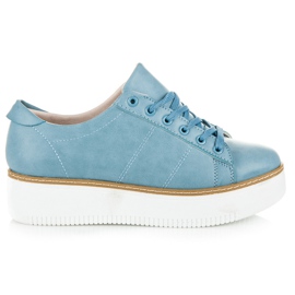 Vices Zapatillas Atadas En La Plataforma azul
