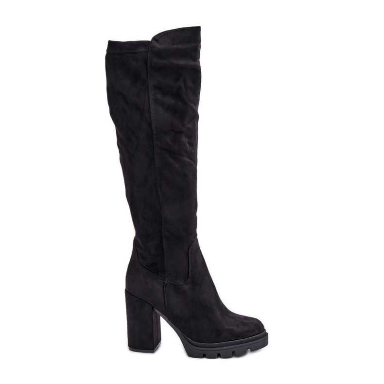 Botas De Tacón Alto De Mujer Aislante Eco Ante Negro Tirisha