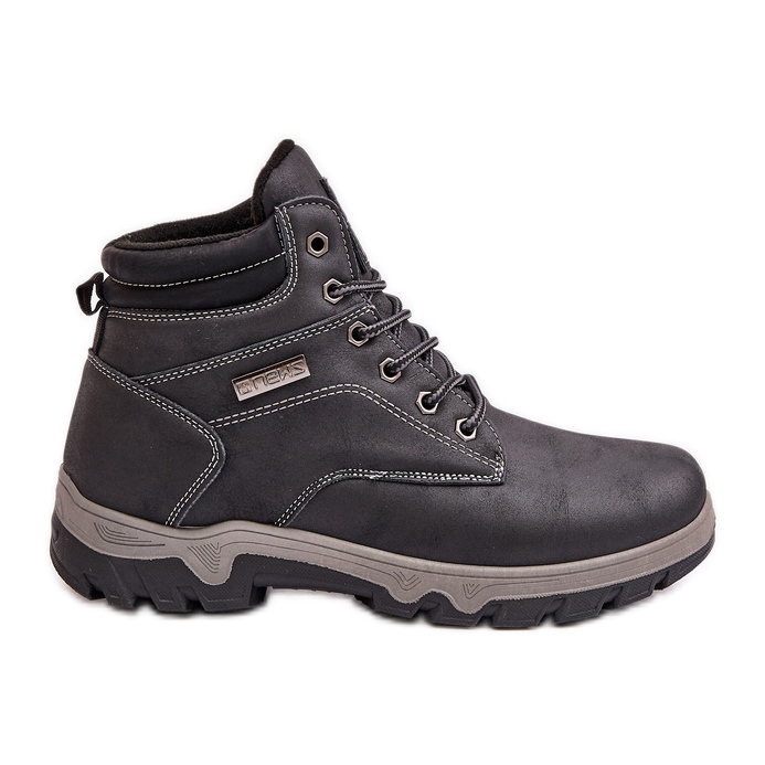 News Zapatos de trekking aislantes para hombre fabricados en piel ecológica, azul marino Neramia