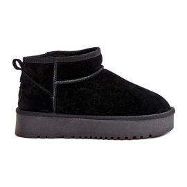 Botas de nieve con plataforma de ante para mujer negro Nereviana