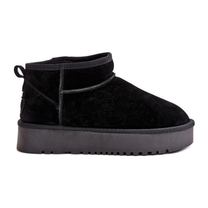 Botas de nieve con plataforma de ante para mujer negro Nereviana