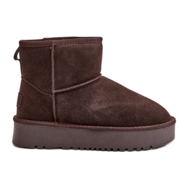 Botas de nieve con plataforma al tobillo de ante para mujer marrón Rianaella