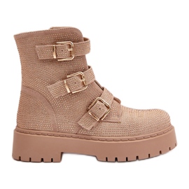 Botines aislantes de mujer con decoración tarta beige