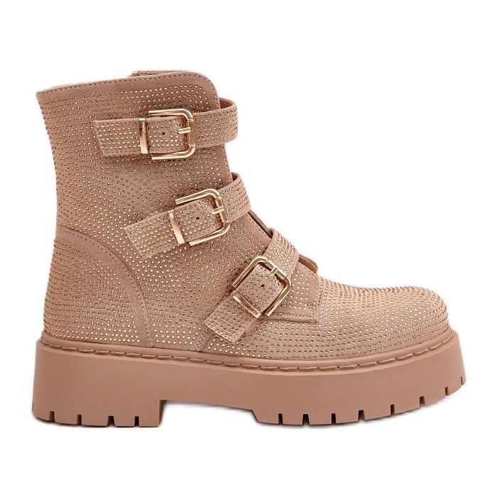 Botines aislantes de mujer con decoración tarta beige Botines aislantes de mujer con decoración tarta beige