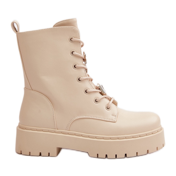 Botas de trabajo aislantes para mujer con pasadores, beige Avorira