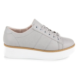 Vices Zapatillas con cordones en la plataforma. gris