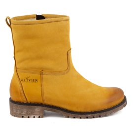 Olivier Botas de invierno aislantes de piel para mujer 340BB Mostaza naranja