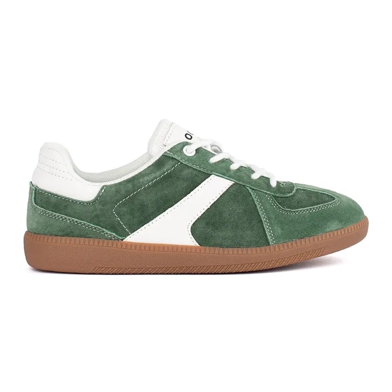 Goodin Deportivas mujer de piel en verde y blanco Goodin Deportivas mujer de piel en verde y blanco
