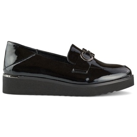 Zapatos mujer charol con cuña baja, zapatos elegantes. negro Zapatos mujer charol con cuña baja, zapatos elegantes. negro